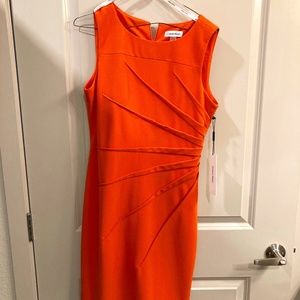 Orange Sleeveless Calvin Klein Dress NWT Size 6